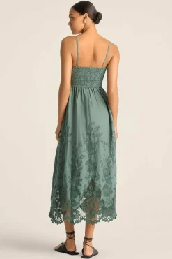 Vitamin A Flora Dress Sea Green Beachside Broderie