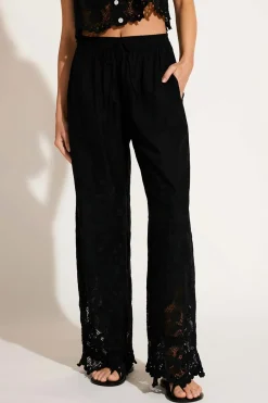 Vitamin A Flora Pant Black Beachside Broderie