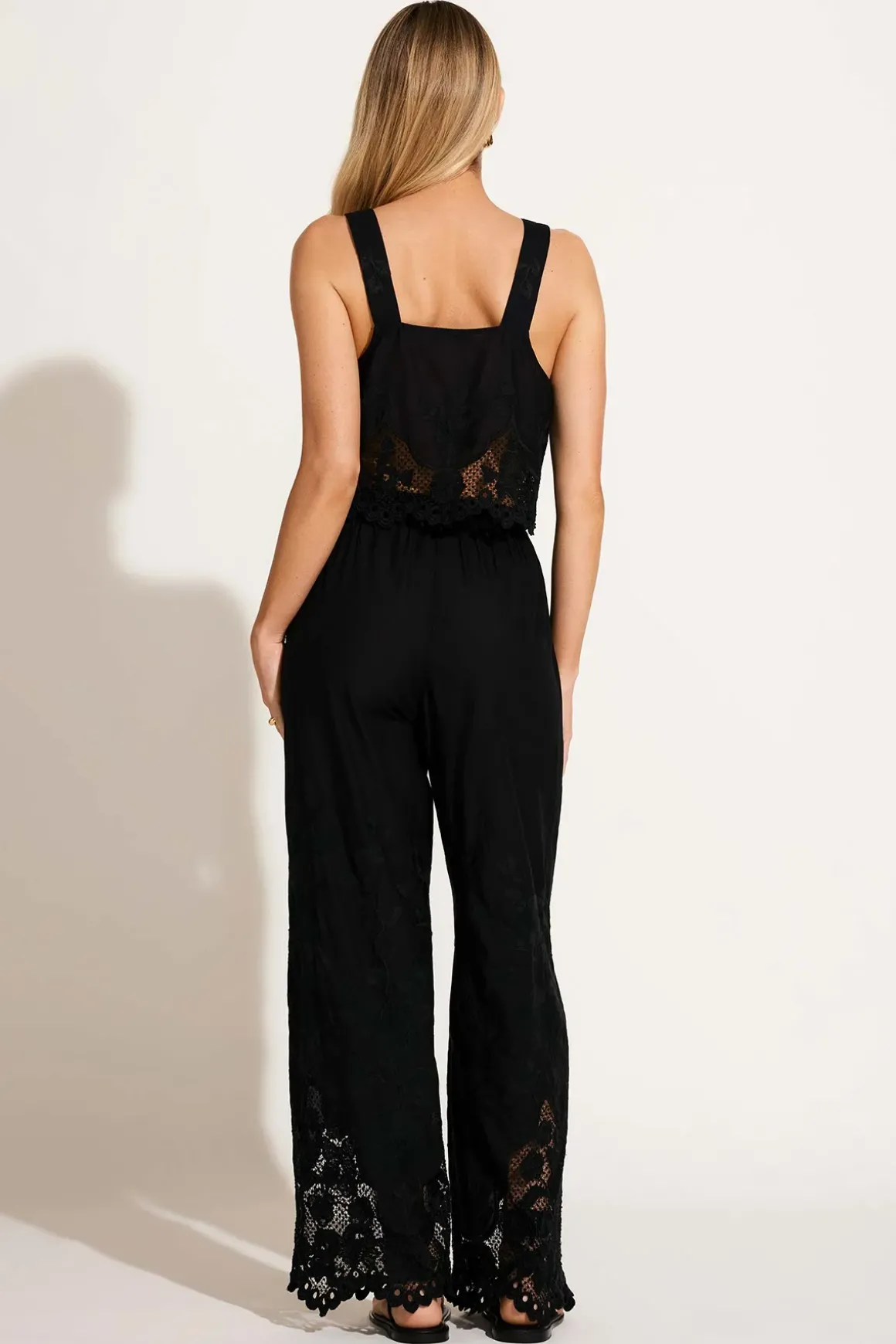 Vitamin A Flora Pant Black Beachside Broderie