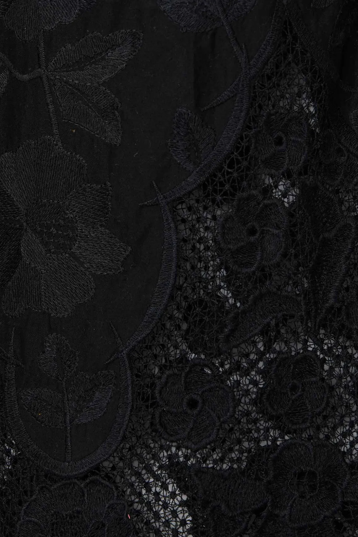 Vitamin A Flora Short Black Beachside Broderie