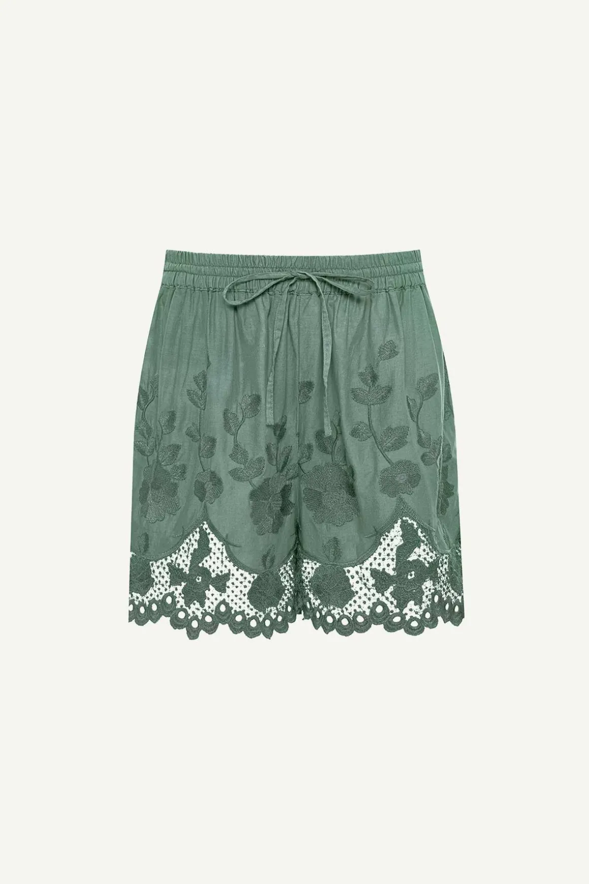 Vitamin A Flora Short Sea Green Beachside Broderie