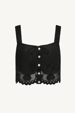 Vitamin A Flora Tank Black Beachside Broderie