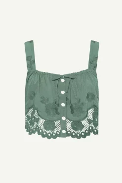Vitamin A Flora Tank Sea Green Beachside Broderie