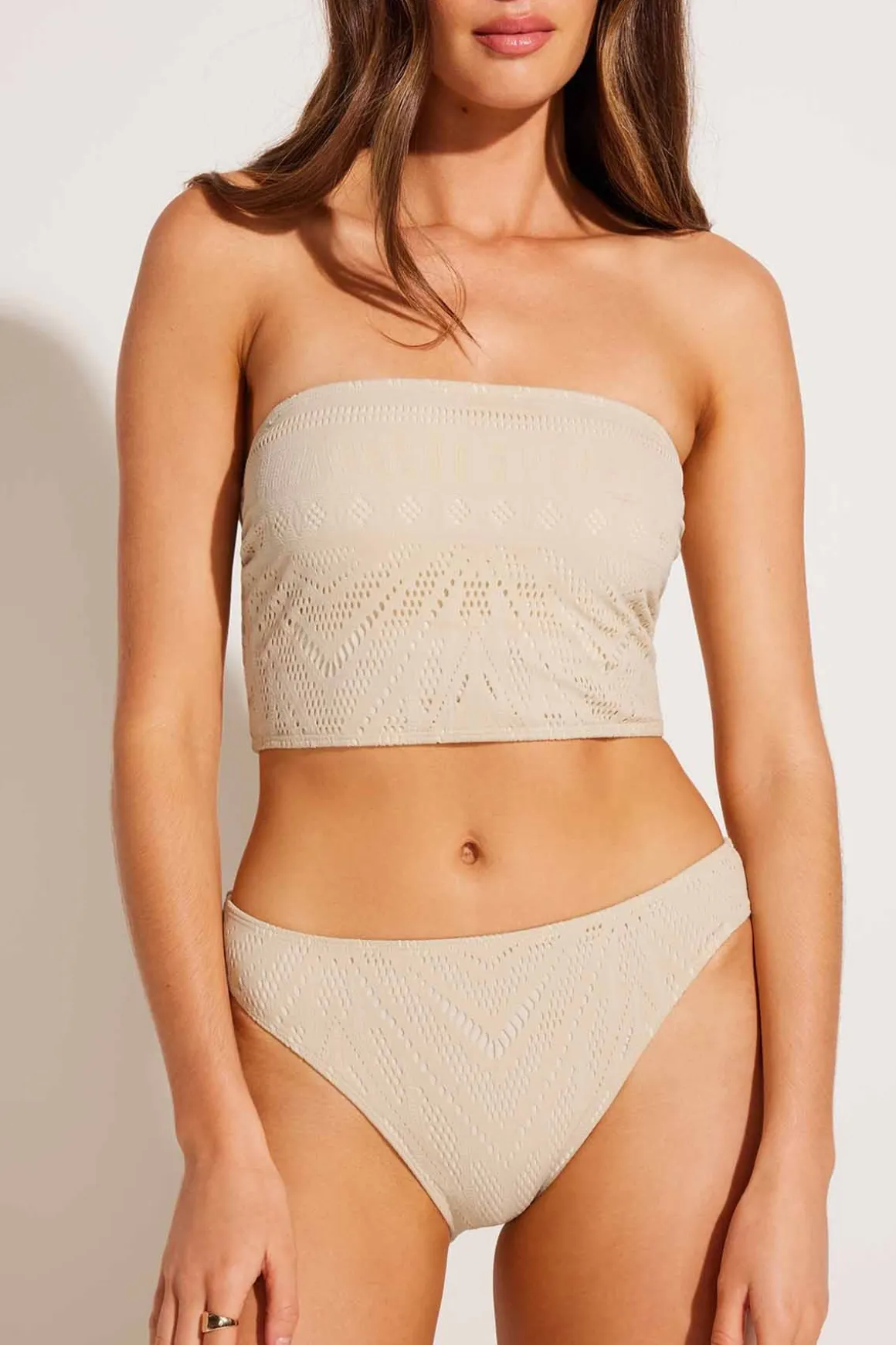 Vitamin A Harper Bandeau Natural Calico Crochet