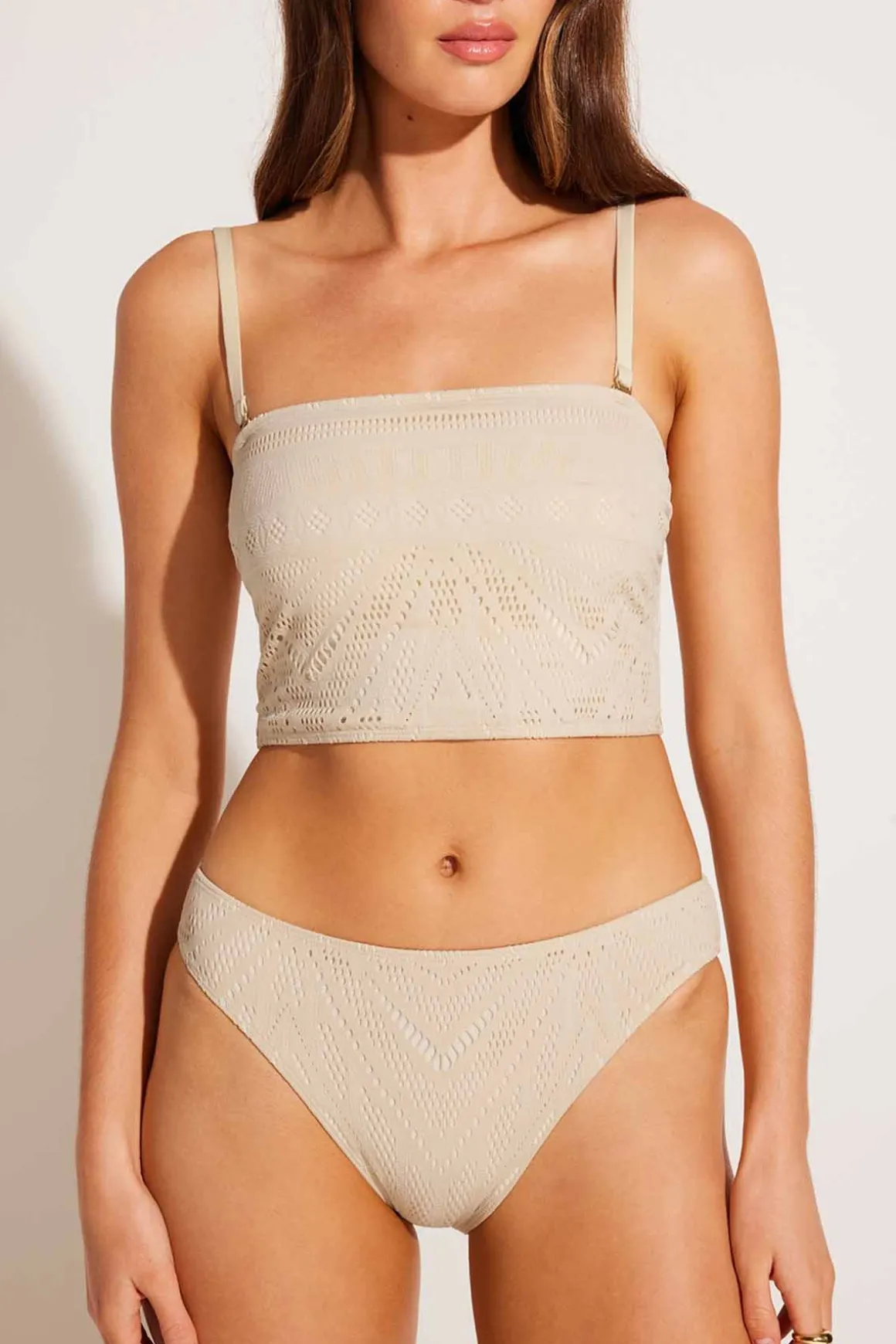 Vitamin A Harper Bandeau Natural Calico Crochet