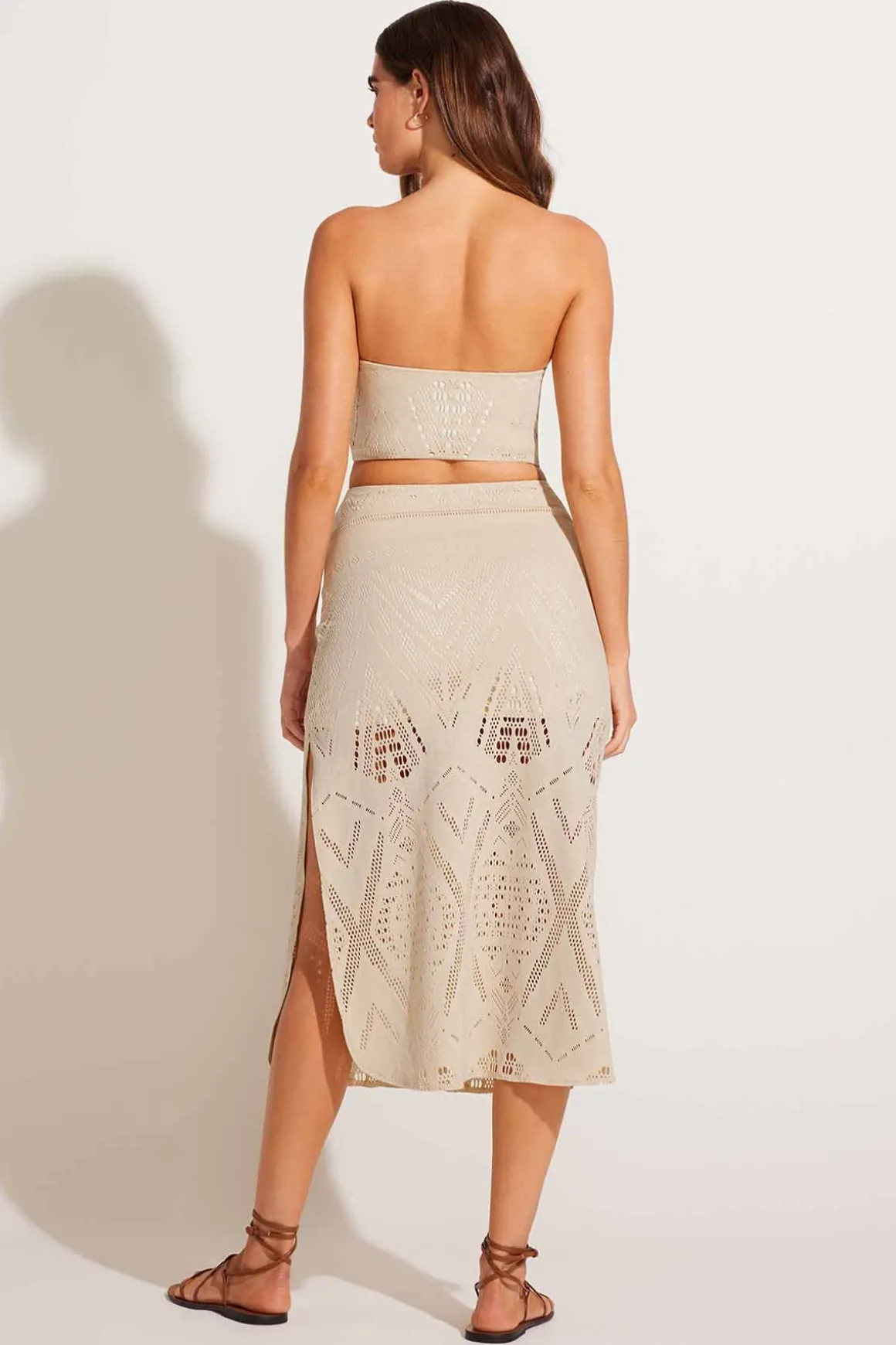 Vitamin A Harper Skirt Natural Calico Crochet