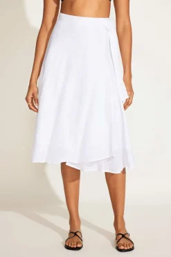 Vitamin A Lana Linen Wrap Skirt White EcoLinen