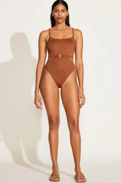 Vitamin A Luxe Link Belted One Piece Bronze