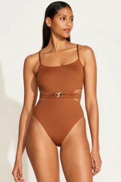 Vitamin A Luxe Link Belted One Piece Bronze