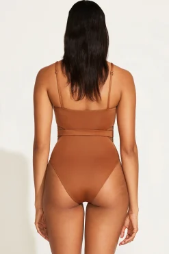 Vitamin A Luxe Link Belted One Piece Bronze