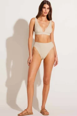 Vitamin A Lyra Bralette Natural Calico Crochet