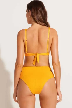 Vitamin A Lyra Bralette Sunflower Pucker Rib