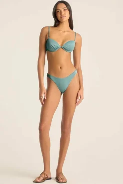 Vitamin A Mabel Underwire Bandeau Top Aqua Metallic