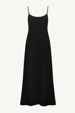 Vitamin A Mari Maxi Dress Black Crinkle Linen