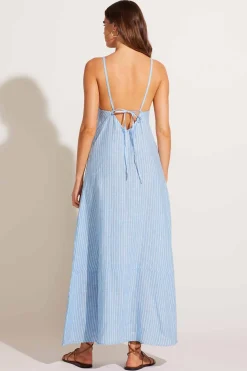Vitamin A Mari Maxi Dress Summer Stripe Ecolinen