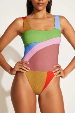 Vitamin A Mika One Piece Abstract Colorblock EcoRib BT