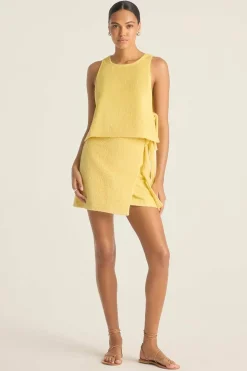Vitamin A Oasis Wrap Skirt Banana Cream Harbor Terry