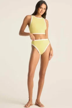 Vitamin A Pacific High Waist Bottom Banana Cream Beachside Terry