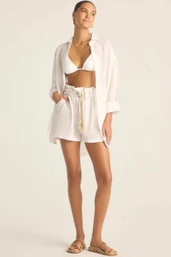 Vitamin A Playa Boyfriend Shirt Boardwalk Stripe EcoLinen