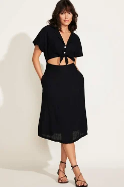 Vitamin A Playa Cut Out Dress Black EcoLinen