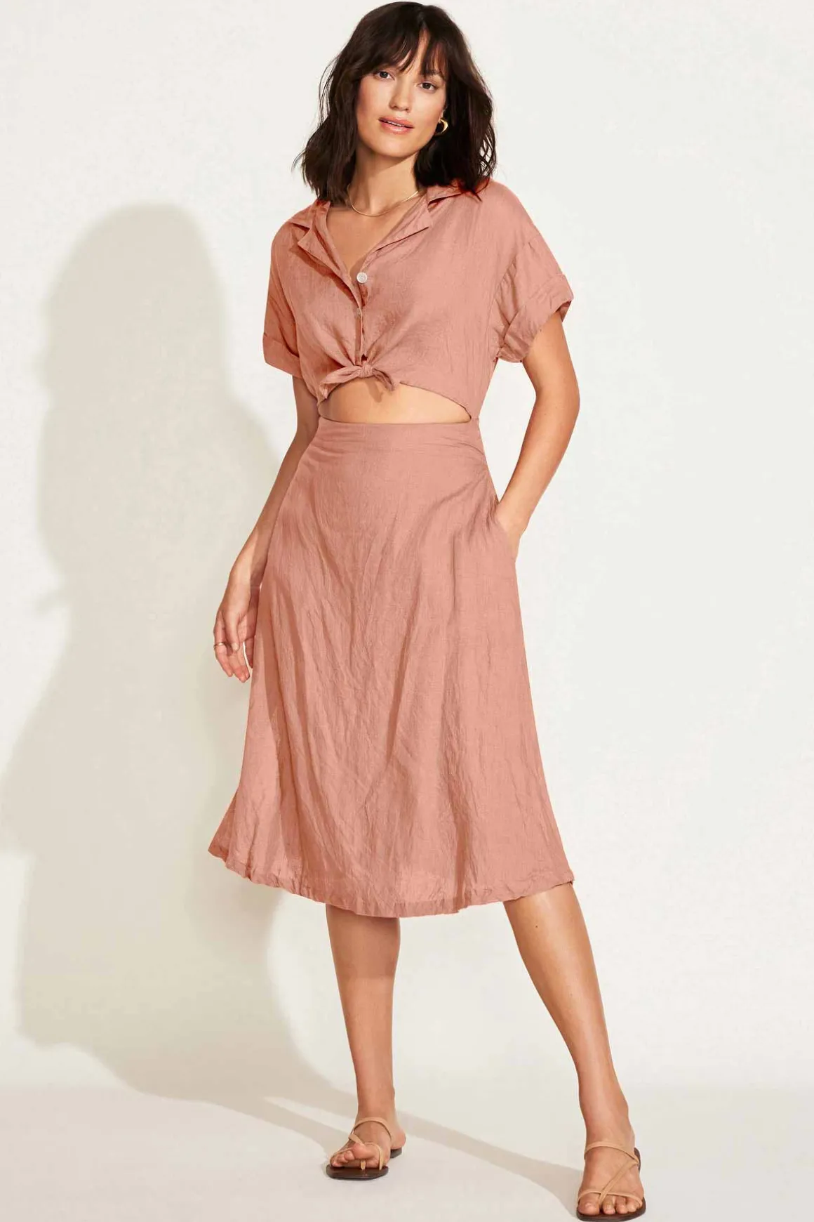 Vitamin A Playa Cut Out Dress Desert EcoLinen