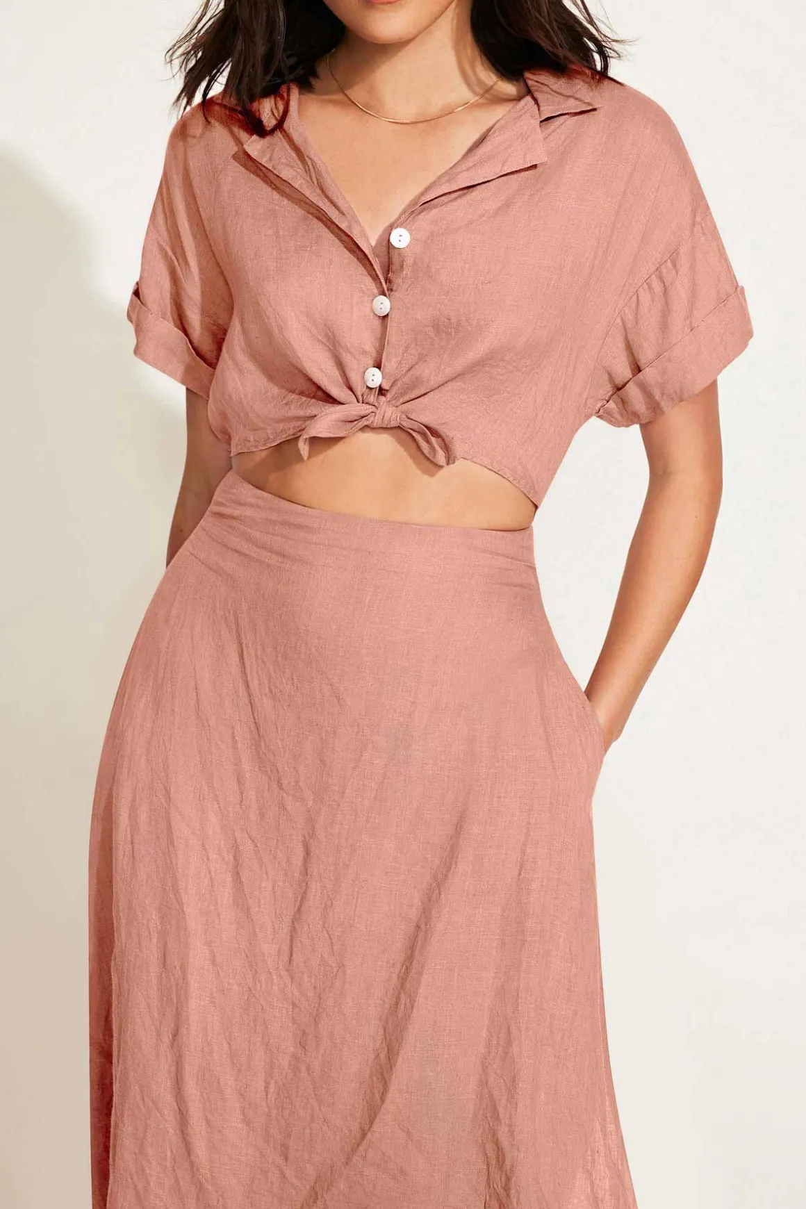 Vitamin A Playa Cut Out Dress Desert EcoLinen