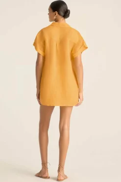 Vitamin A Playa Pocket Blouse Creamsicle EcoLinen