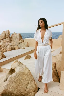 Vitamin A Playa Pocket Blouse White EcoLinen