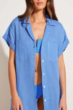 Vitamin A Playa Pocket Blouse Dream Blue Ecolinen