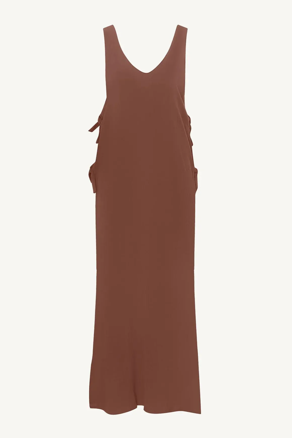 Vitamin A Riviera Dress Mocha Crinkle Linen