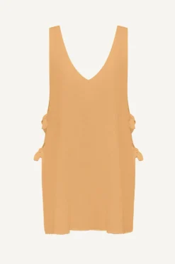 Vitamin A Riviera Mini Dress Creamsicle Crinkle Linen