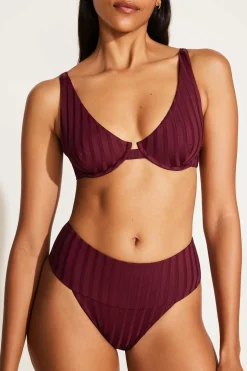 Vitamin A Rossi Halter Underwire Top Sangria SuperRib