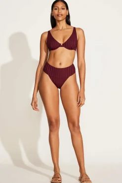 Vitamin A Rossi Halter Underwire Top Sangria SuperRib