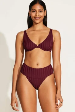 Vitamin A Rossi Halter Underwire Top Sangria SuperRib