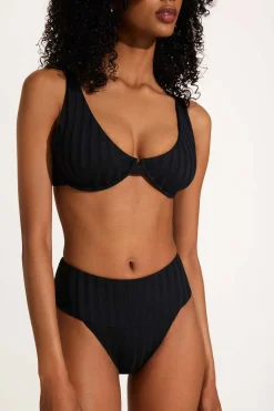 Vitamin A Rossi Halter Underwire Top Black SuperRib