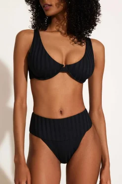 Vitamin A Rossi Halter Underwire Top Black SuperRib