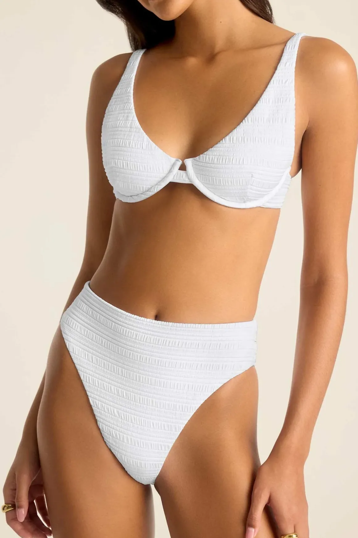 Vitamin A Rossi Underwire Top White Seersucker Stripe