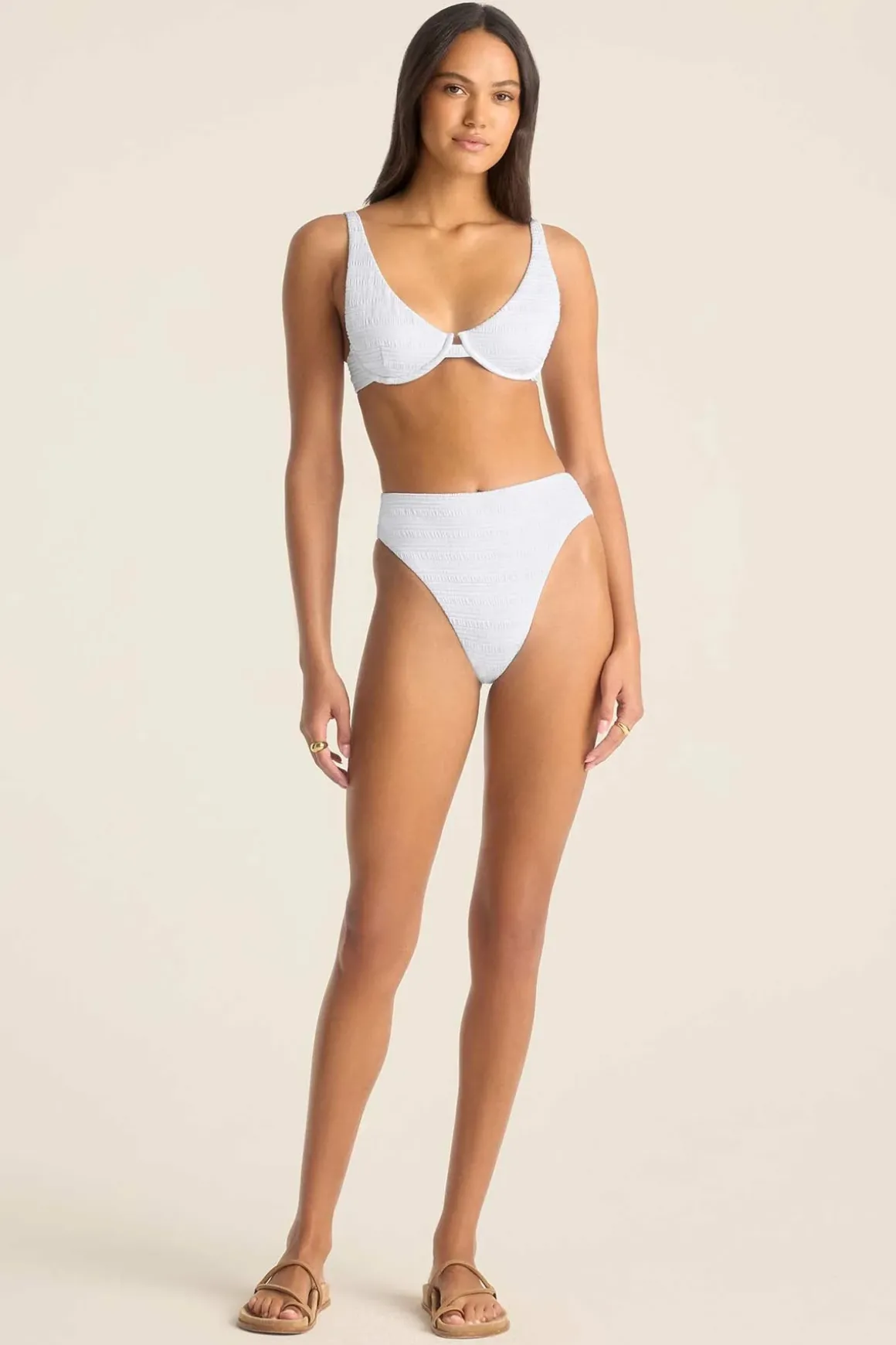 Vitamin A Rossi Underwire Top White Seersucker Stripe