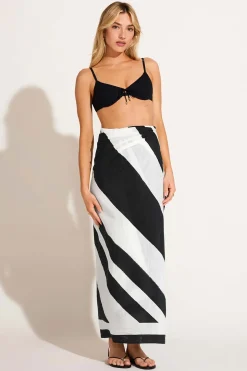 Vitamin A Samara Sarong Sandbar Stripe Cotton Cupro