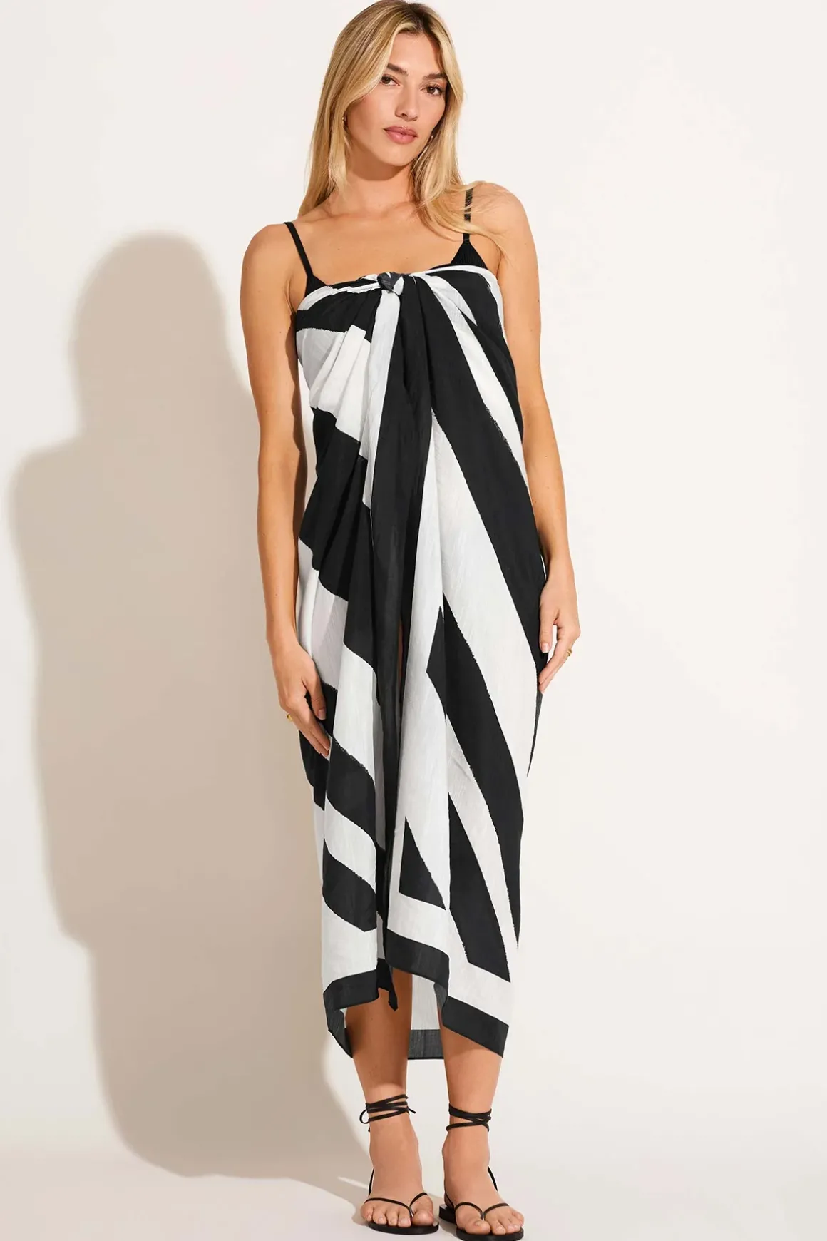 Vitamin A Samara Sarong Sandbar Stripe Cotton Cupro