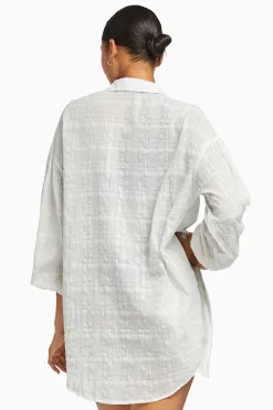 Vitamin A Sarita Shirt Dress Organic Shimmer Cotton