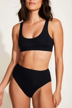 Vitamin A Sienna High Waist Full Cut Bottom Black EcoRib