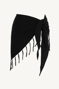 Vitamin A Sirena Sarong Black Crinkle Linen