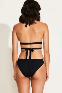 Vitamin A Sirena Wrap Top Black EcoRib