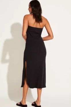 Vitamin A Strapless West Dress Black Organic Rib