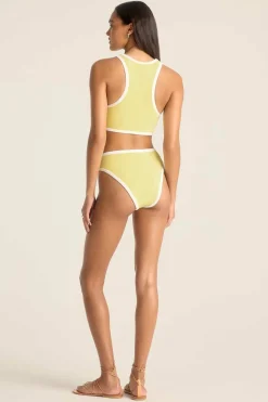 Vitamin A Summer Crop Top Banana Cream Beachside Terry