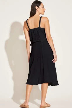Vitamin A Tallows Blousy Crop Top Black EcoLinen
