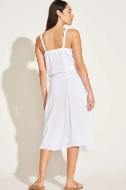 Vitamin A Tallows Blousy Crop Top White EcoLinen