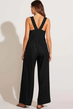 Vitamin A Tallows Linen Crop Top Black EcoLinen