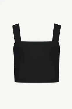 Vitamin A Tallows Linen Crop Top Black EcoLinen